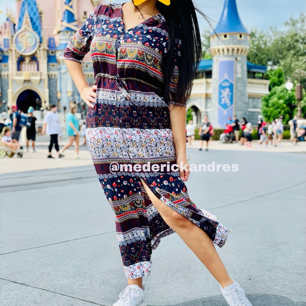 NWT bohemian print maxi dress boho party cocktail - Picture 11 of 16